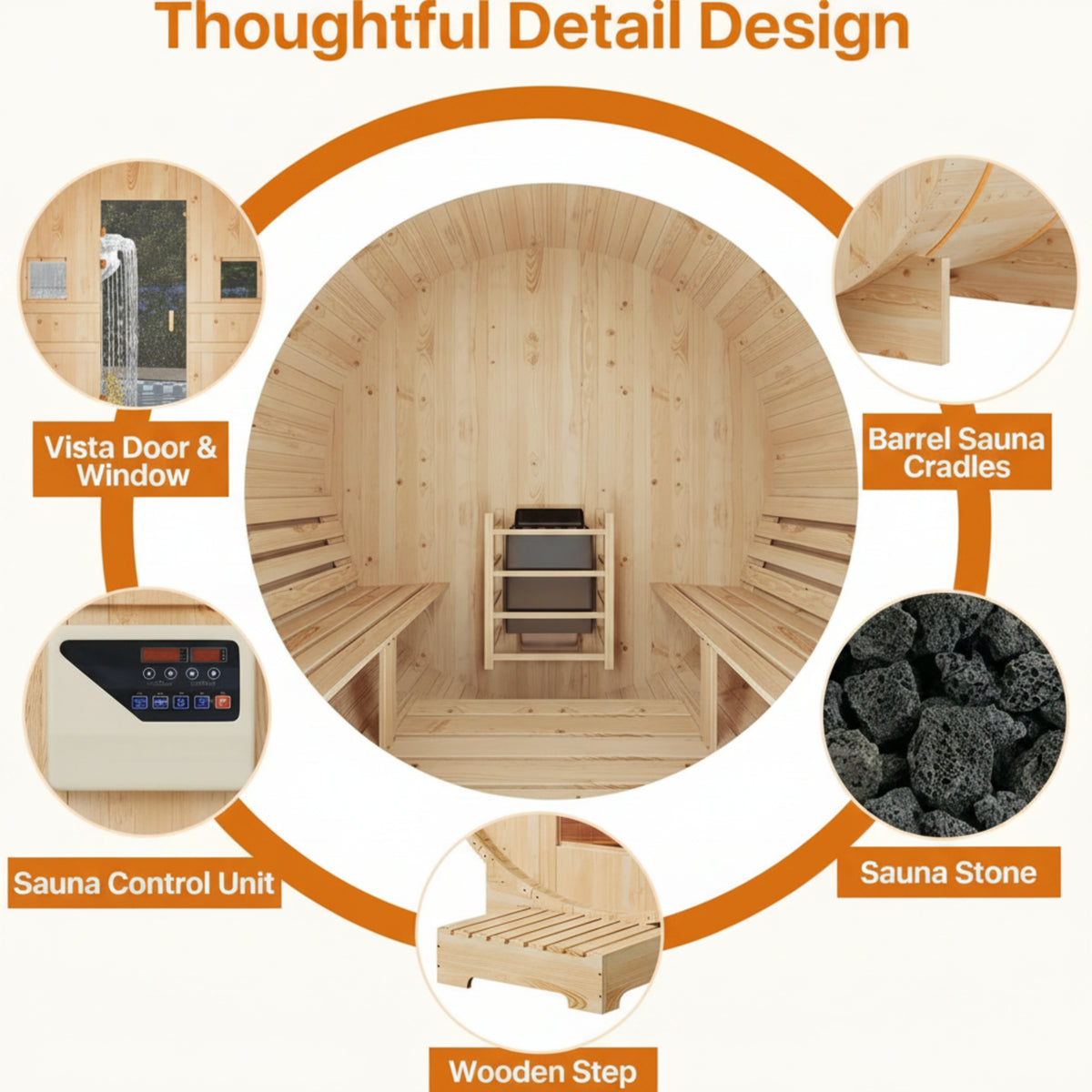 Outdoor Traditional Barrel Sauna — product view 8