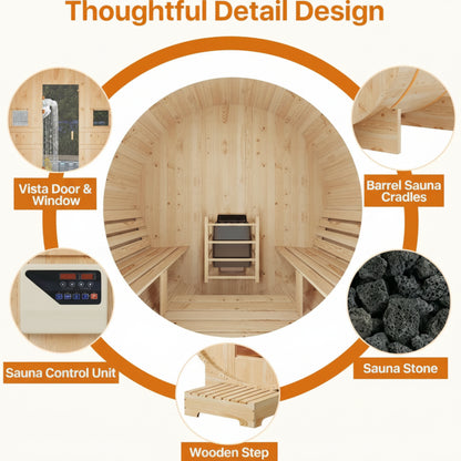 Outdoor Traditional Barrel Sauna — product view 8
